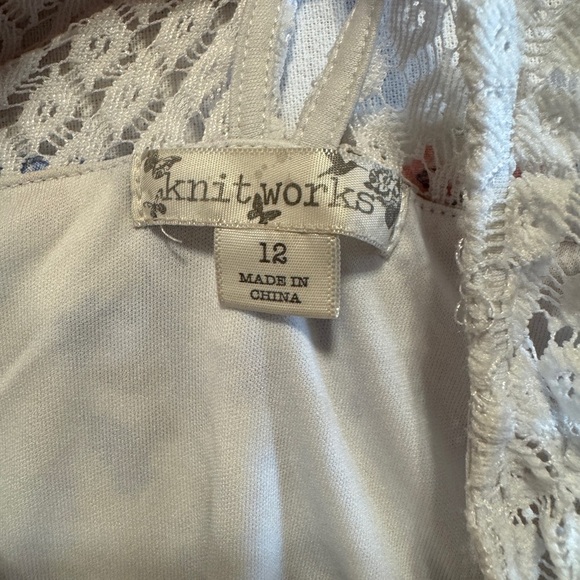 Knit Works Girls Size 12 Floral Ruffle Dress - Picture 4 of 7